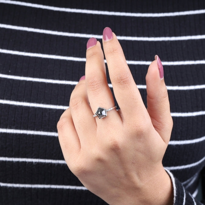 Diamond Pentagon Engagement Ring
