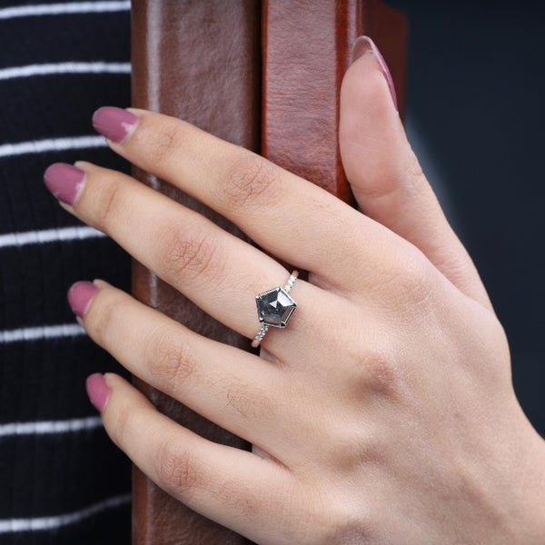 Black Diamond Engagement Ring