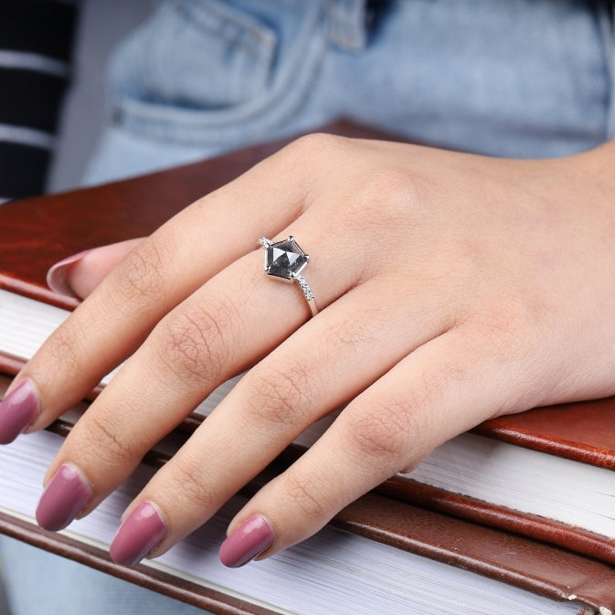 Diamond Pentagon Engagement Ring