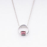 Pink Tourmaline Circle Pendant