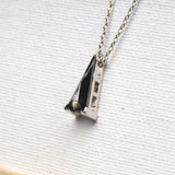 Natural Black Diamond Triangle Necklace