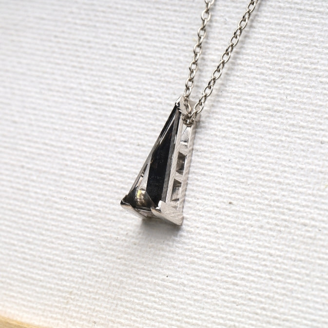 Natural Black Diamond Triangle Necklace