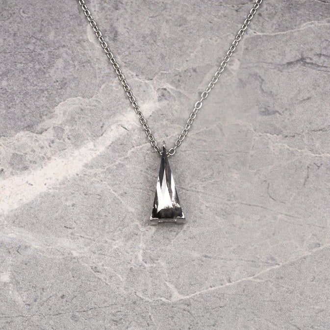 Natural Black Diamond Triangle Necklace