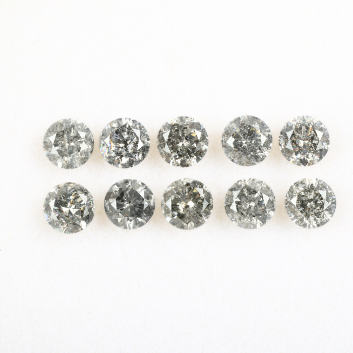 4.4 MM Salt And Pepper Round Brilliant Cut Diamond