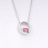 Pink Tourmaline Circle Pendant