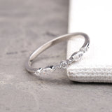 Delicate Stackable Marquise Diamond Engagement Ring