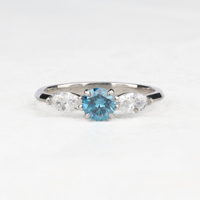 Three Stone Round Brilliant Cut Diamond Engagement Ring