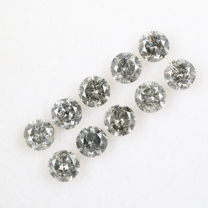4.4 MM Salt And Pepper Round Brilliant Cut Diamond