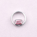 Pink Tourmaline Circle Pendant