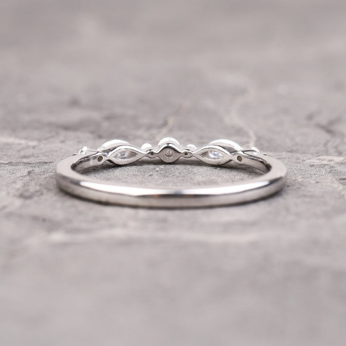 Delicate Stackable Marquise Diamond Engagement Ring