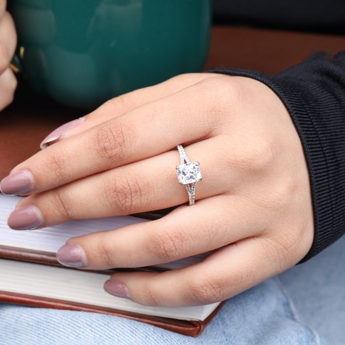 Radiant Cut Moissanite Engagement Ring
