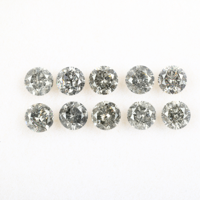 4.4 MM Salt And Pepper Round Brilliant Cut Diamond