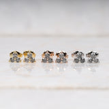 Trio Diamond Earring Stud Pair - Minimal Carbon
