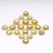 Natural Yellow Color Loose Round Rose Cut Diamond - Minimal Carbon