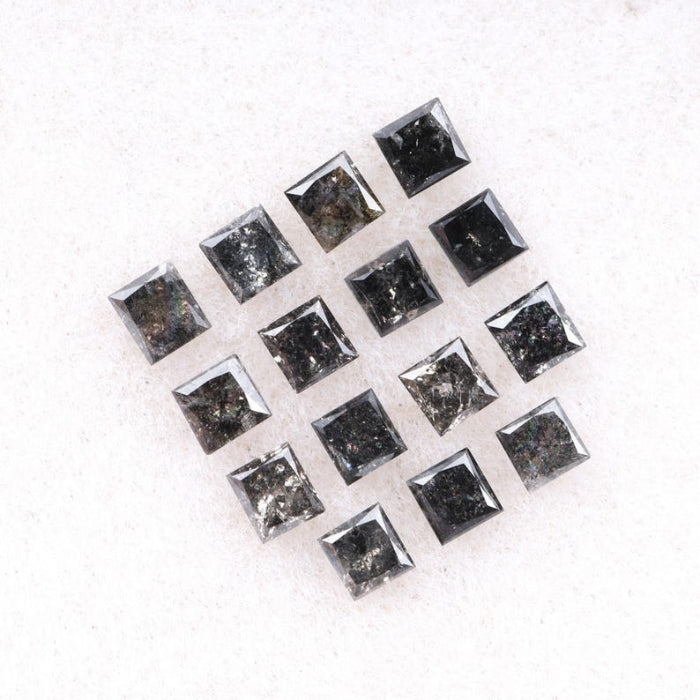 3.00 MM Princess Cut Salt And Pepper Melee Diamond