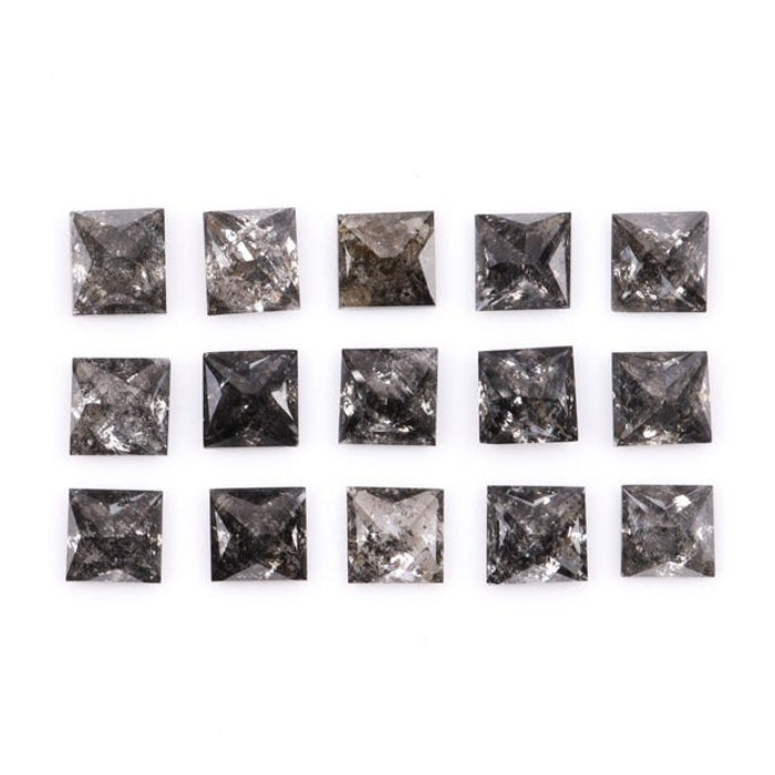 3.00 MM Princess Cut Salt And Pepper Melee Diamond