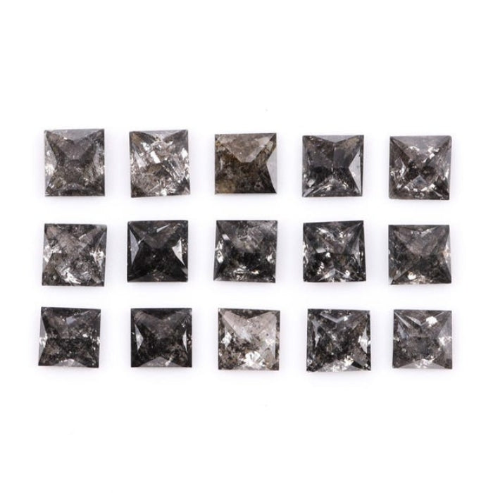 3.00 MM Princess Cut Salt And Pepper Melee Diamond