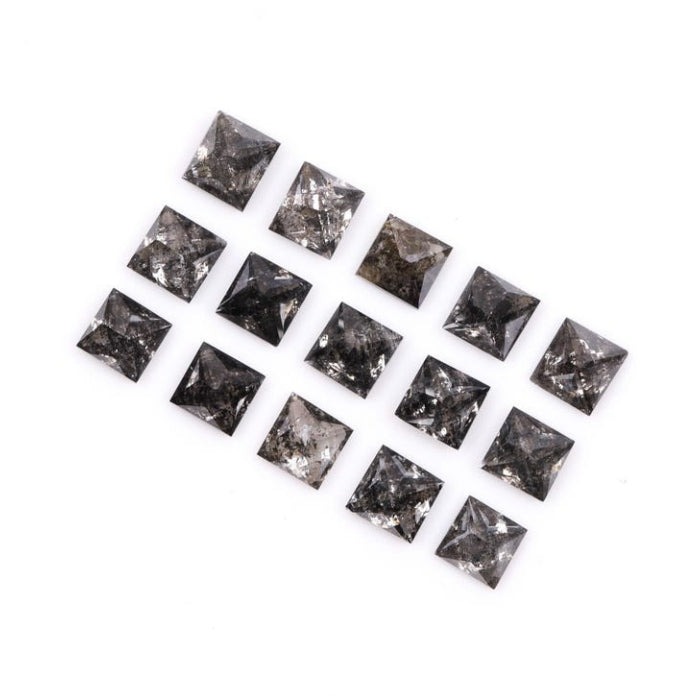 3.00 MM Princess Cut Salt And Pepper Melee Diamond