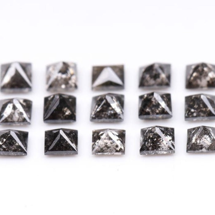 3.00 MM Princess Cut Salt And Pepper Melee Diamond