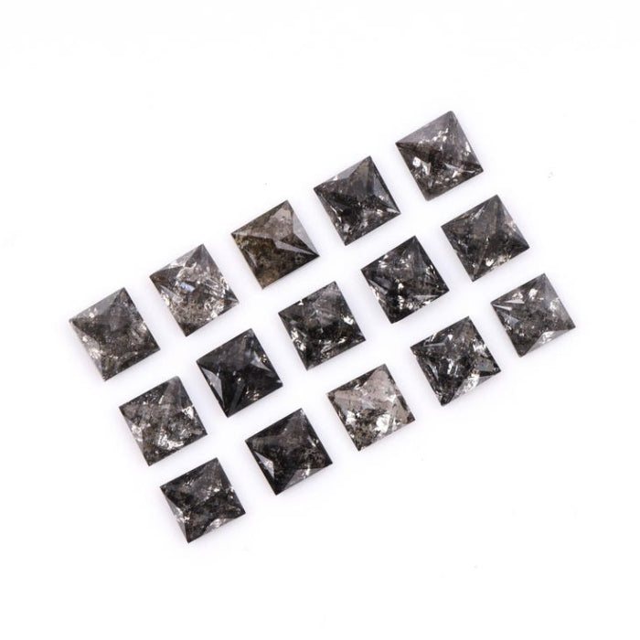 3.00 MM Princess Cut Salt And Pepper Melee Diamond