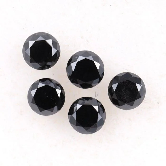 3.00 MM Round Brilliant Cut Black Natural Loose Diamond