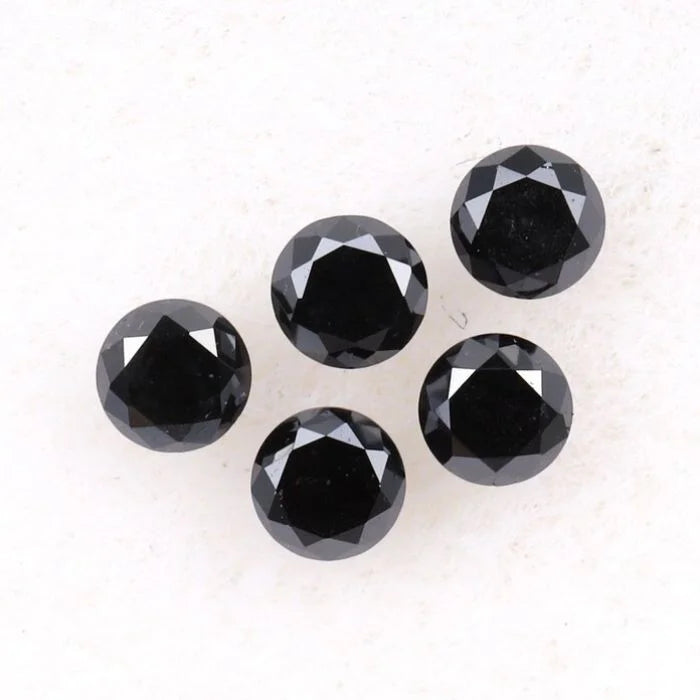 3.00 MM Round Brilliant Cut Black Natural Loose Diamond