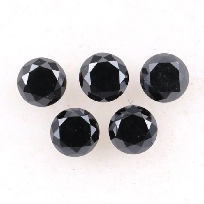 3.00 MM Round Brilliant Cut Black Natural Loose Diamond