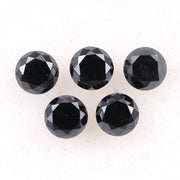 3.00 MM Round Brilliant Cut Black Natural Loose Diamond - Minimal Carbon