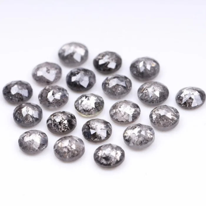 3.00 MM Round Rose Cut Salt & Pepper Melee Diamond