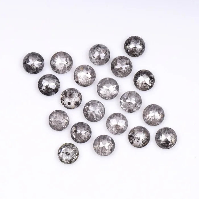 3.00 MM Round Rose Cut Salt & Pepper Melee Diamond
