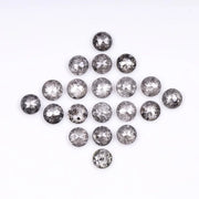 3.00 MM Round Rose Cut Salt & Pepper Melee Diamond - Minimal Carbon