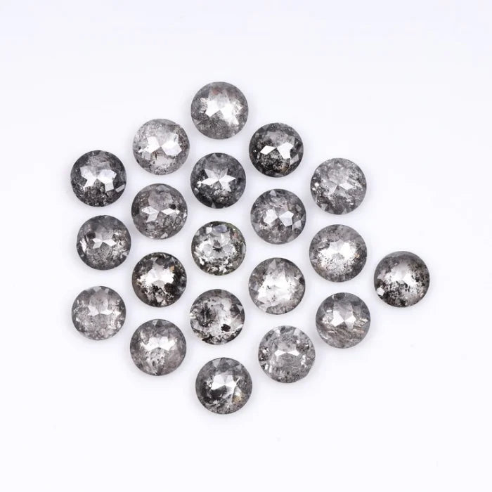 3.00 MM Round Rose Cut Salt & Pepper Melee Diamond
