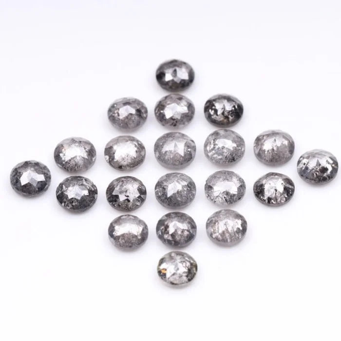 3.00 MM Round Rose Cut Salt & Pepper Melee Diamond