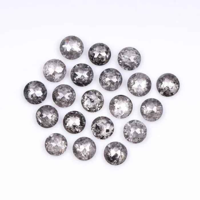 3.00 MM Round Rose Cut Salt & Pepper Melee Diamond