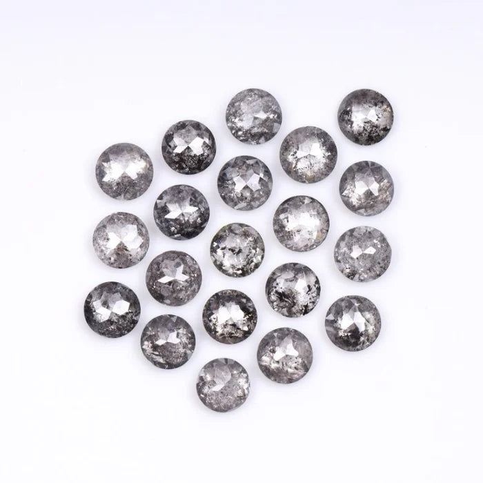 3.00 MM Round Rose Cut Salt & Pepper Melee Diamond