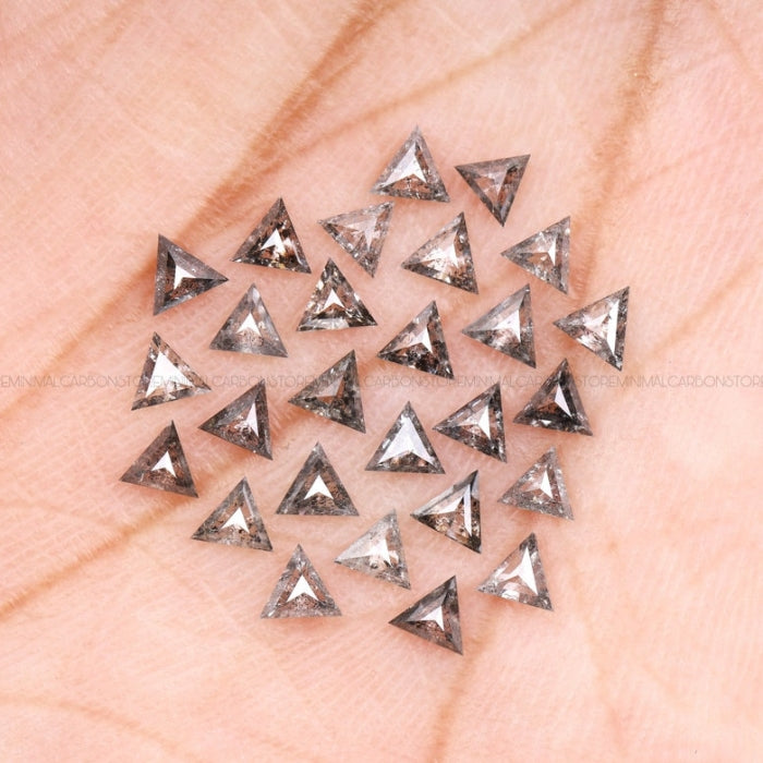3.00 MM Triangle Cut Salt & Pepper Loose Diamond
