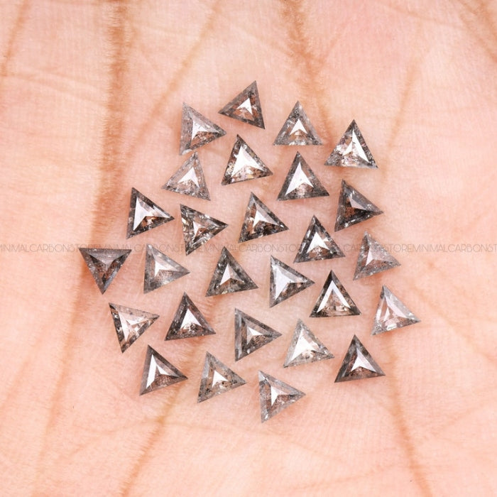 3.00 MM Triangle Cut Salt & Pepper Loose Diamond