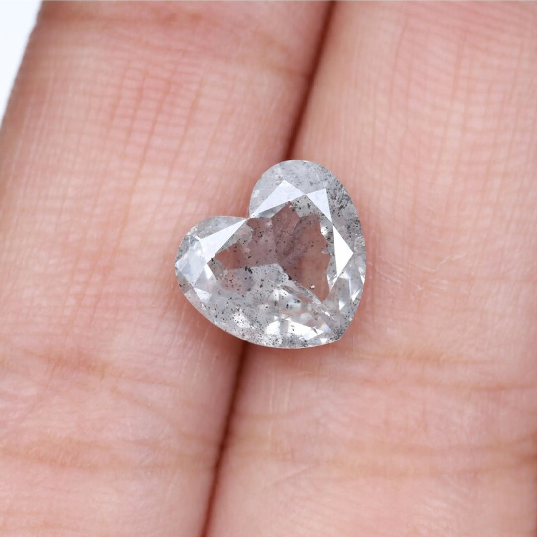 3.06 CT Salt And Pepper Heart Shape Diamond