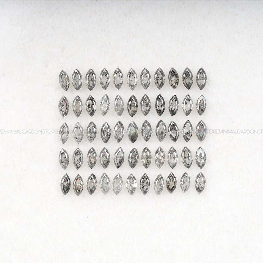3.0 X 1.5 MM Salt and Pepper Marquise Cut Diamond