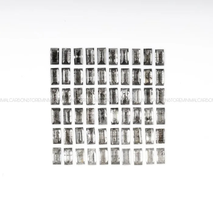 3.0 X 1.5 MM, Baguette Cut Salt And Pepper Diamond