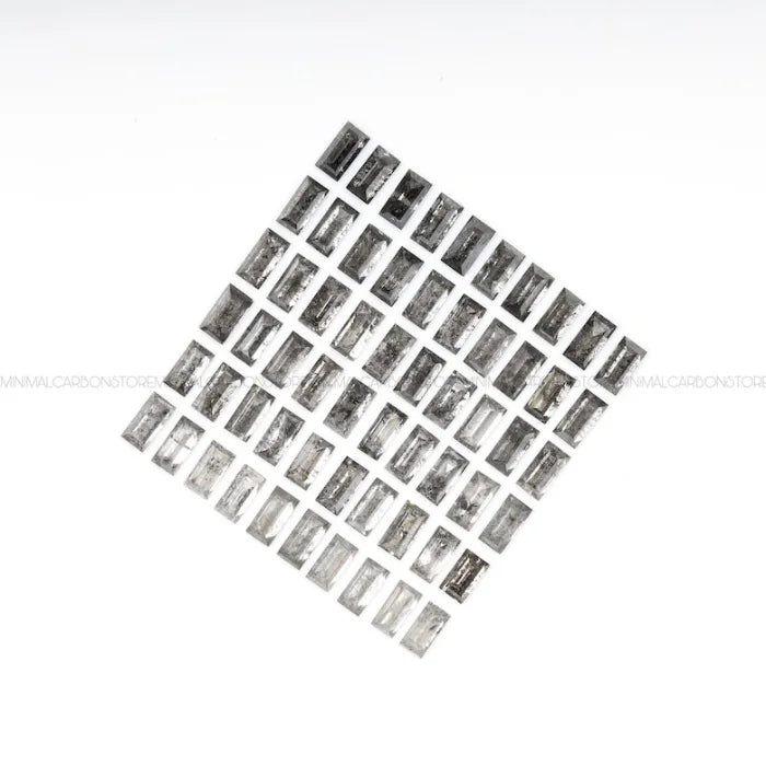 3.0 X 1.5 MM, Baguette Cut Salt And Pepper Diamond