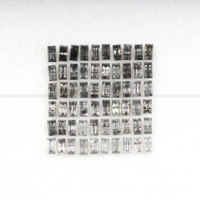 3.0 X 1.5 MM, Baguette Cut Salt And Pepper Diamond