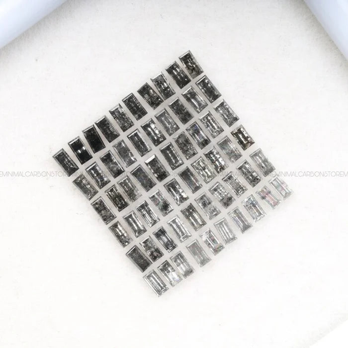 3.0 X 1.5 MM, Baguette Cut Salt And Pepper Diamond