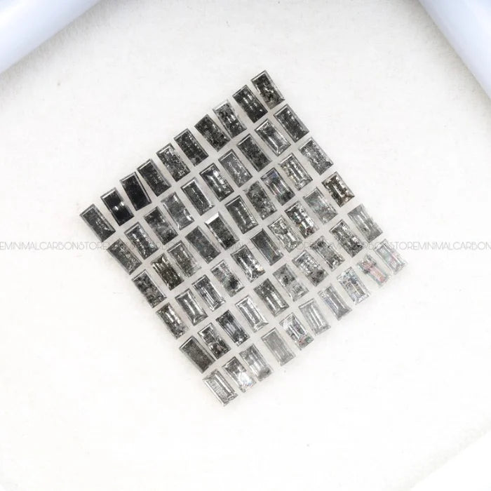 3.0 X 2.0 MM, Baguette Cut Salt And Pepper Diamond