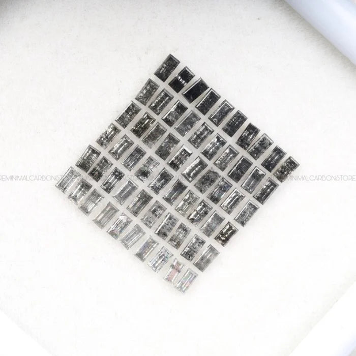 3.0 X 2.0 MM, Baguette Cut Salt And Pepper Diamond