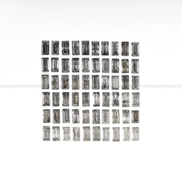 3.0 X 2.0 MM, Baguette Cut Salt And Pepper Diamond