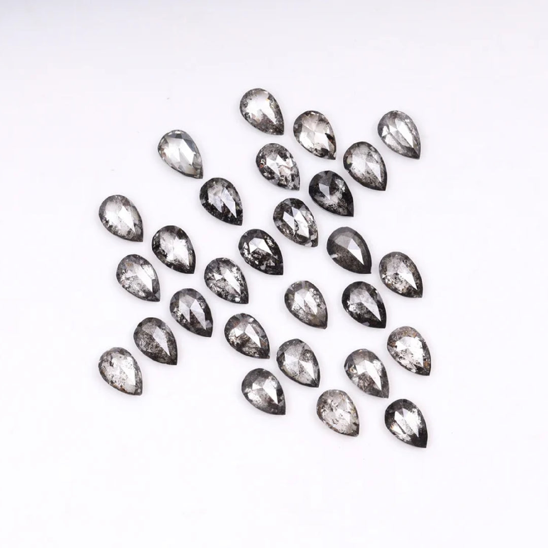 3.0 X 2.0 MM Pear Salt and Pepper Natural Loose Diamond