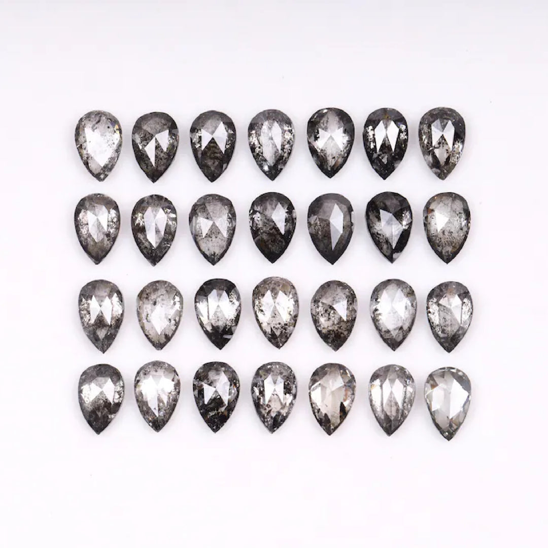 3.0 X 2.0 MM Pear Salt and Pepper Natural Loose Diamond