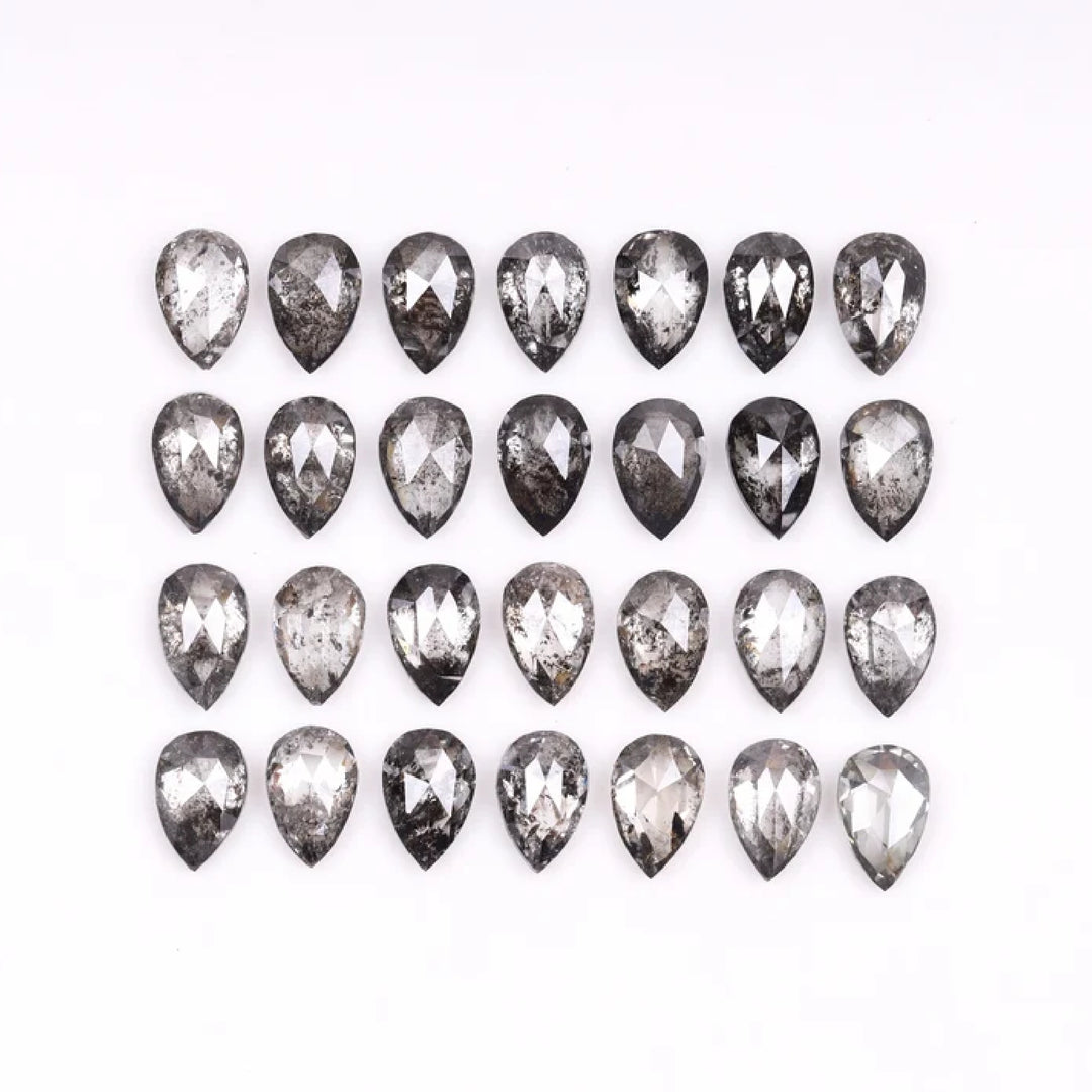 3.0 X 2.0 MM Pear Salt and Pepper Natural Loose Diamond