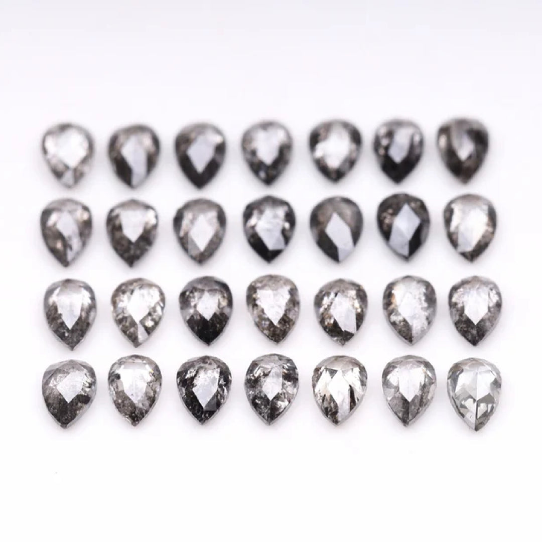 3.0 X 2.0 MM Pear Salt and Pepper Natural Loose Diamond